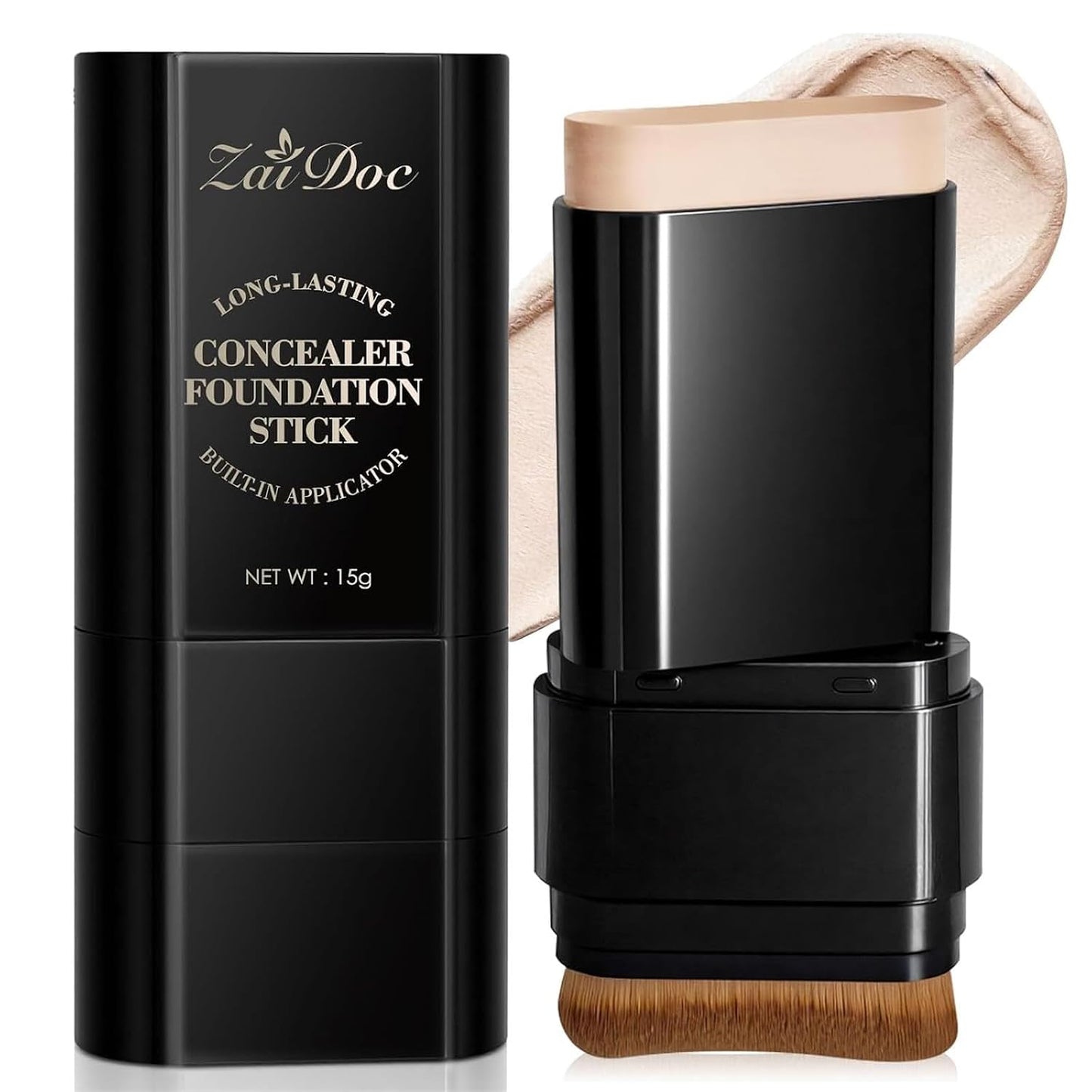 Foundation Stick - Dual-Ended 2-in-1 Longwear & Waterproof Makeup | Natural Full Coverage for Dark Circles & Blemishes - 2.09 oz