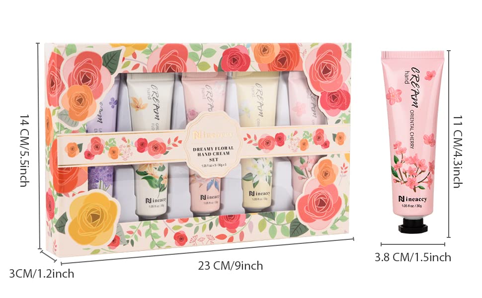 Hand Cream Gift Set - Moisturizing Relief for Extremely Dry Hands | Travel Size 5 x 1.0 oz (30ml)