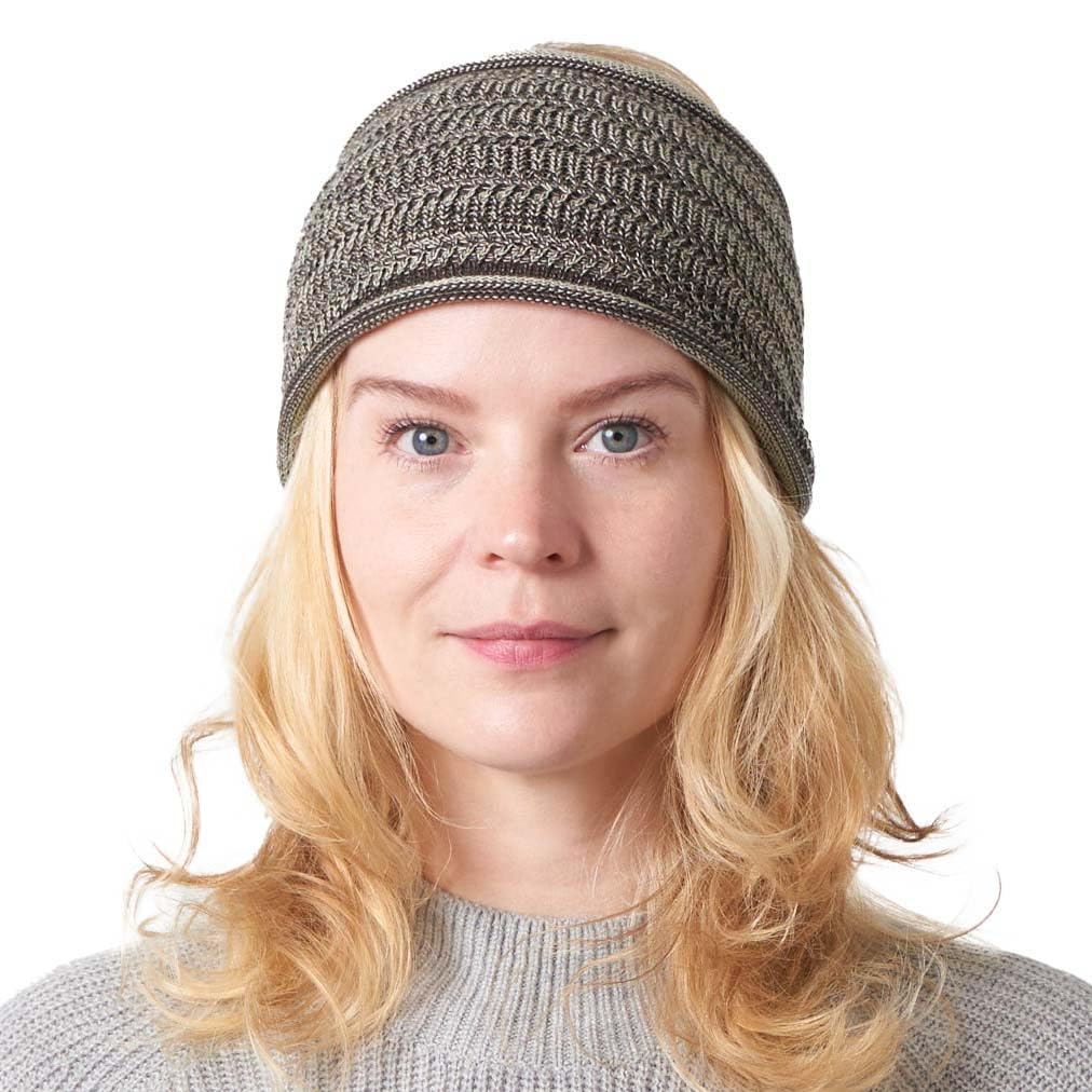 Knit Headband - Boho Bandeau Hair Wrap for Women & Men | Cotton-Blend, Deodorizing, Black