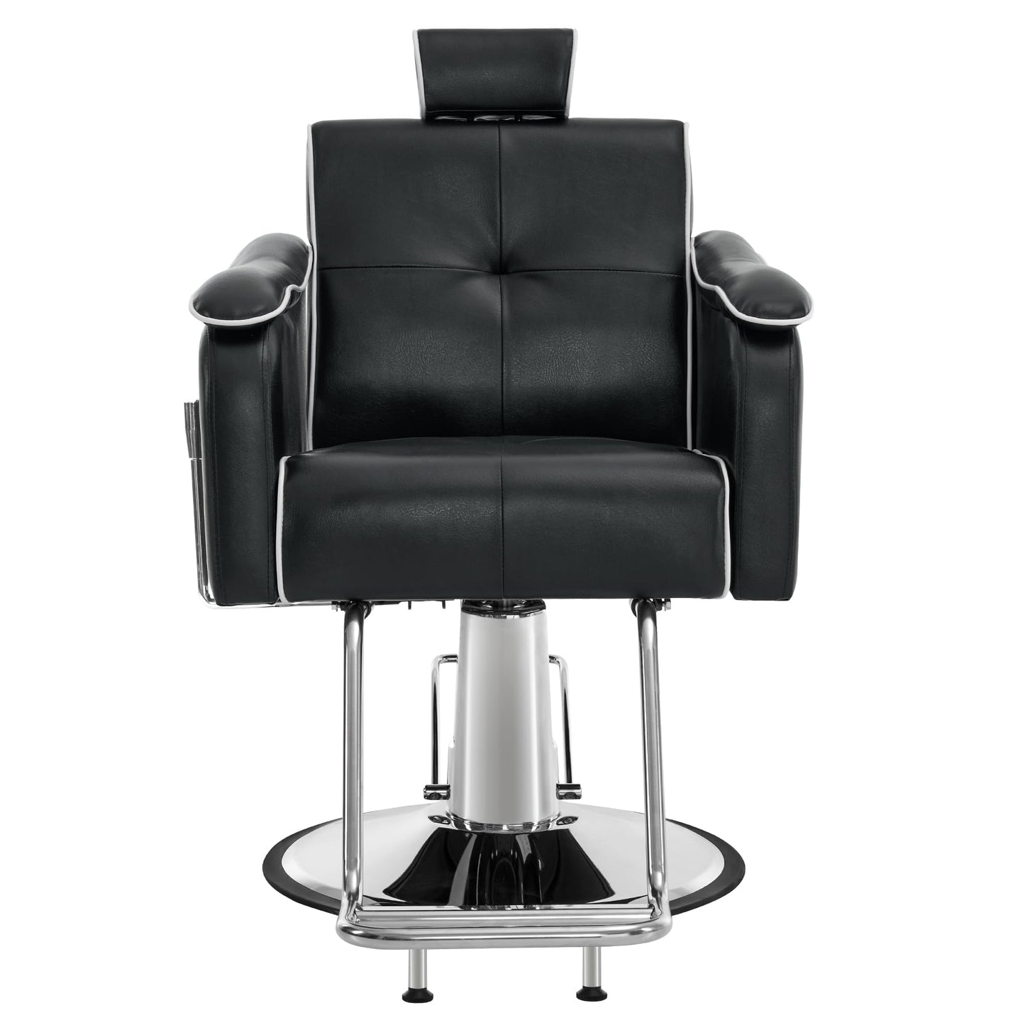 BarberPub Reclining Barber Chair with 440 Lbs Heavy Duty Hydraulic Pump, All Purpose Hair Styling Swivel for Home, Shampoo Salon Spa and Barbershop 9182 (Black)