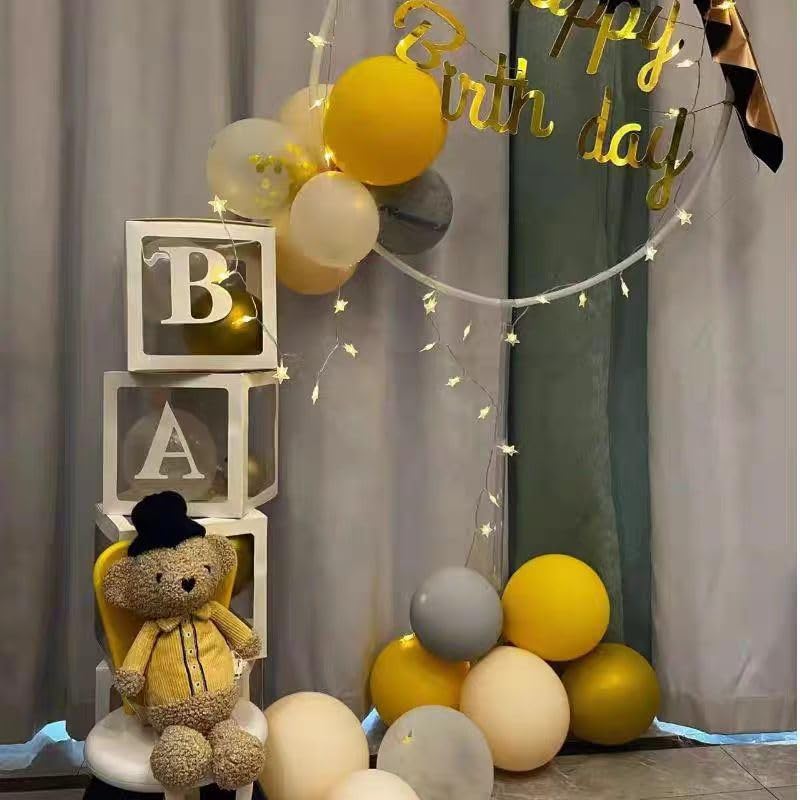 Transparent Baby Blocks with Letters for Gender Reveal Party