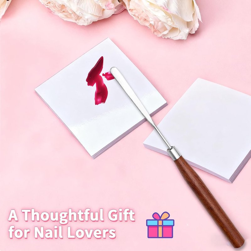Disposable Nail Art Palette Paper - 100 Sheets Waterproof Double-Sided Mixing Palette with Stirring Rod for Gel Polish & Makeup | Perfect for Nail Art Supplies