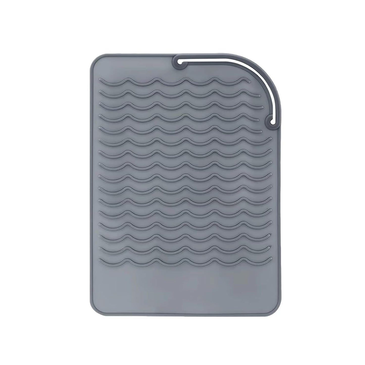 Heat Resistant Glove - Silicone Bump Mat for Curling Iron & Hair Tools | 9 x 6.5 Inch Food Grade Mat, Grey
