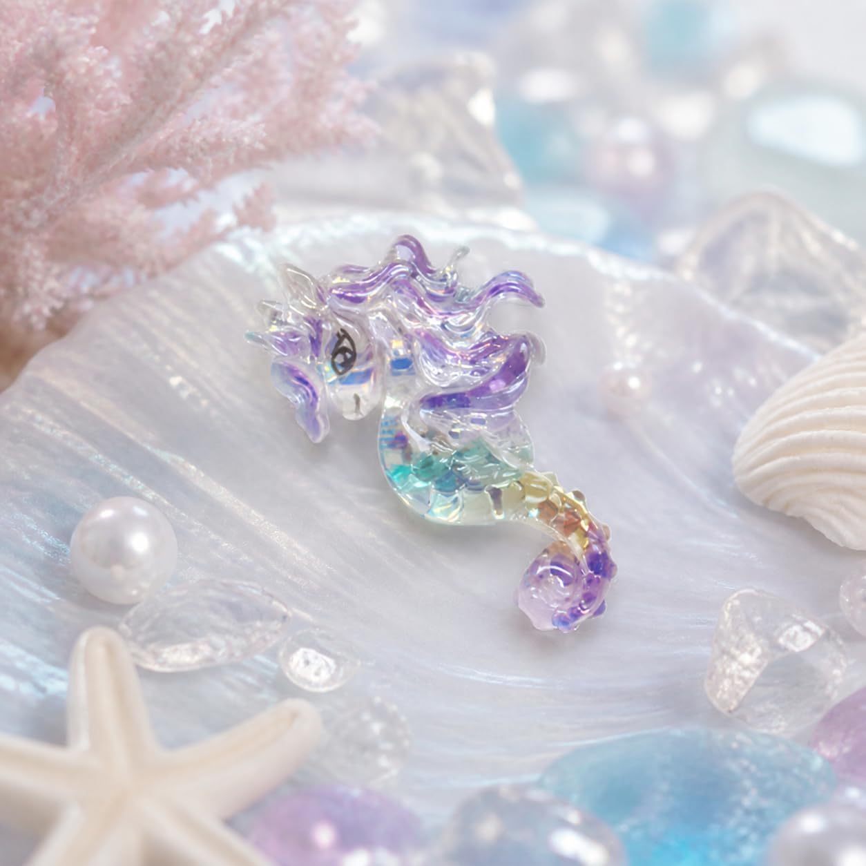 Seahorse Pocket Hug | 10 PCS Cute Ocean Animal Resin Decor Gift Set