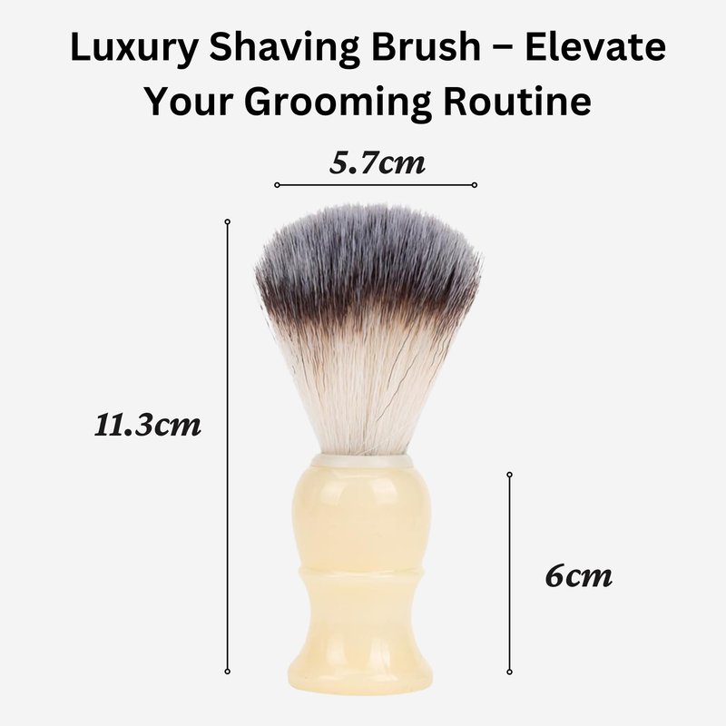 Premium Badger Shaving Brush for Men – Soft Bristles & Wood Handle | Perfect Shaving Cream Brush for Wet Shave | Luxury Gift for Men, Dad & Boyfriend, Off White
