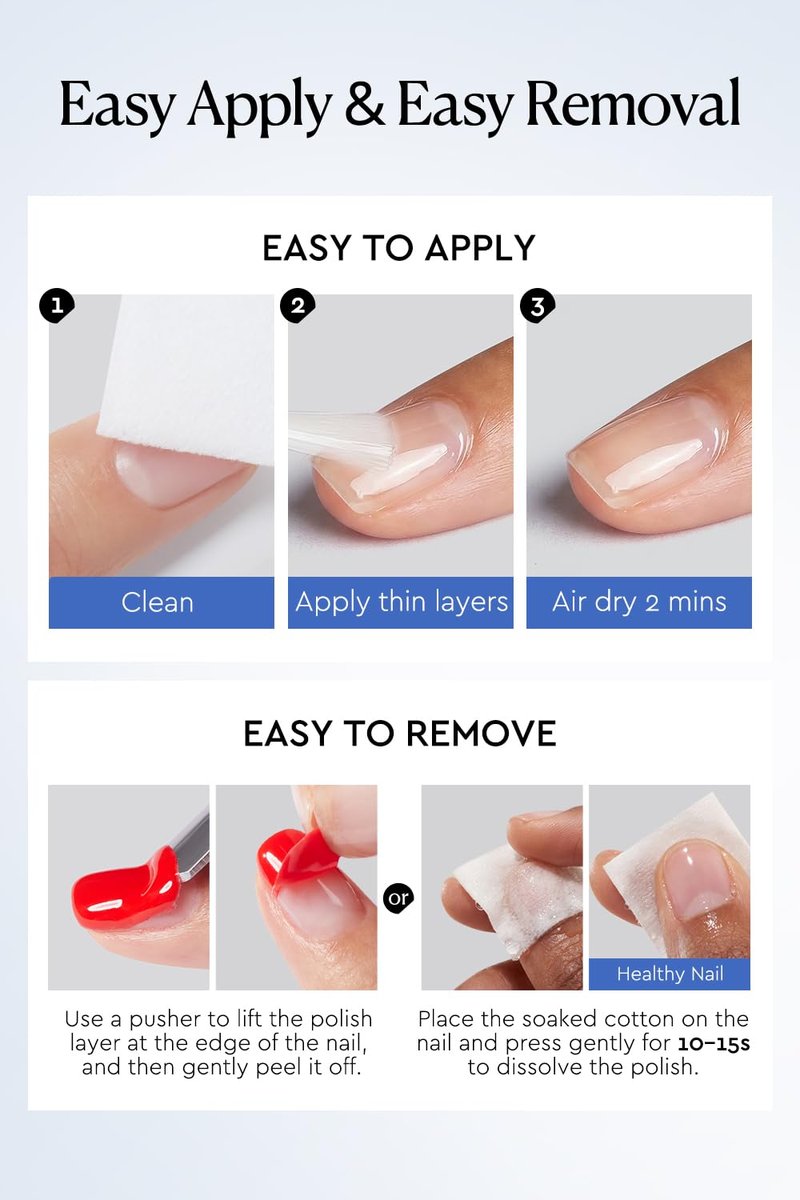 AzureBeauty 18ml Nail Strengthener for Weak & Damaged Nails, Clear Transparent Peel Off Nail Repair Treatment, Ridge Filler & Nail Concealer Foundation, Quick Dry Nail Hardener for Brittle Nails