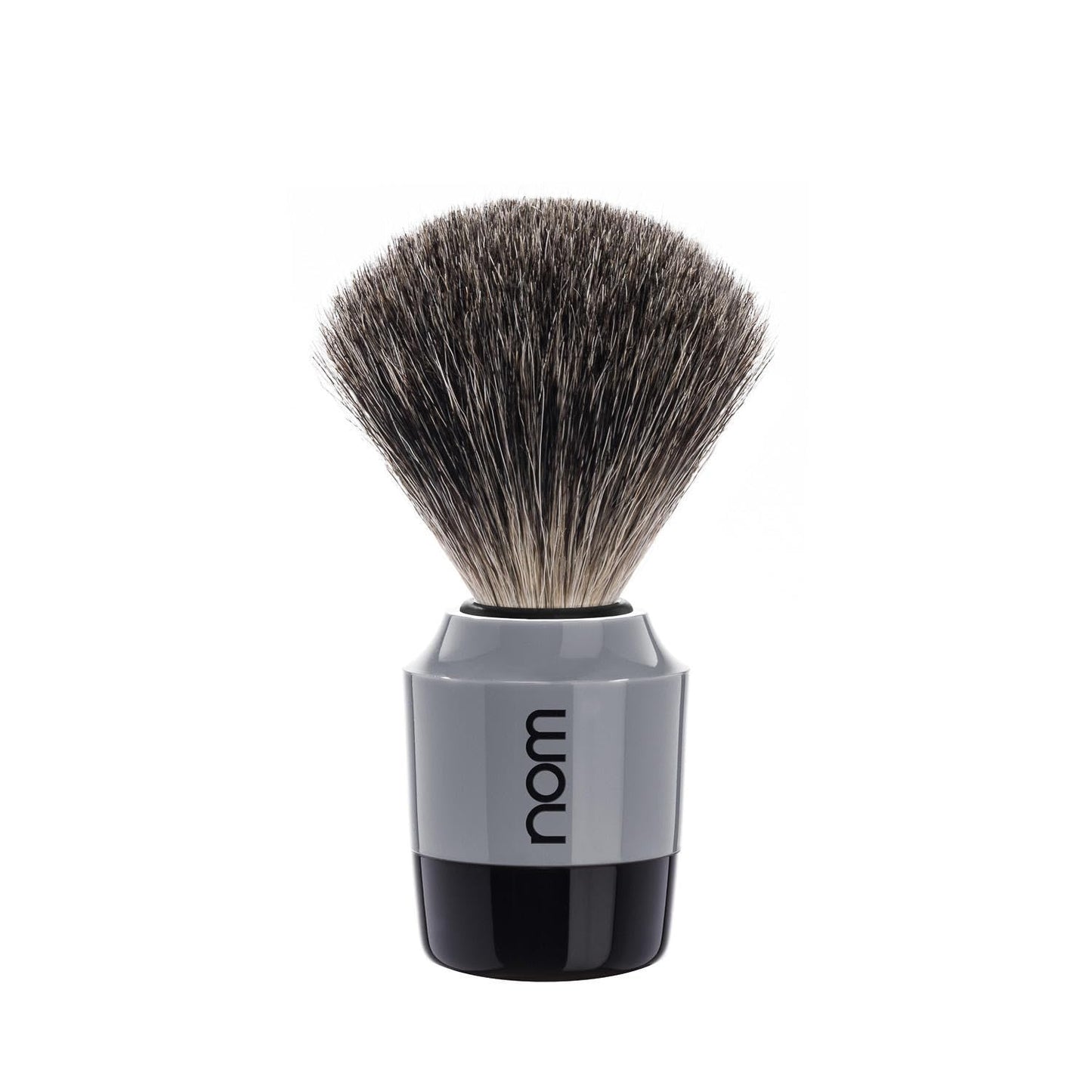 NOM Marten shaving brush | Pure Badger Shave Brush for Shaving soaps and creams | exfoliating shaving brush | Grey handle