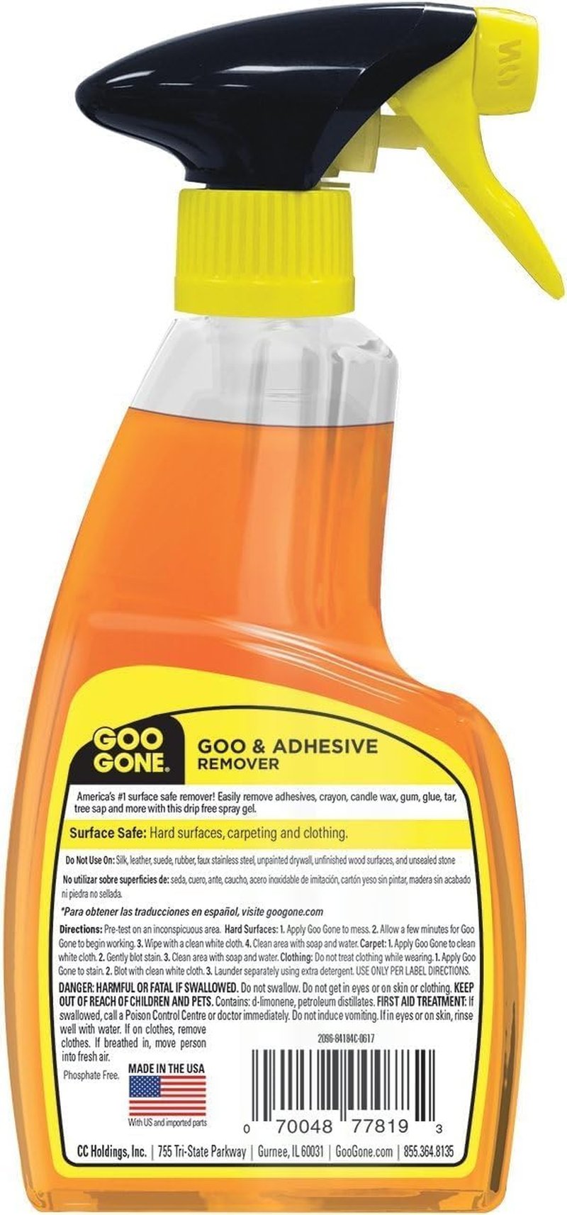Goo Gone Adhesive Remover Spray Gel - 12 Oz Citrus Formula for Glue, Stickers, Tape & Grease Cleanup | Ideal for Hard Surfaces & Fabrics