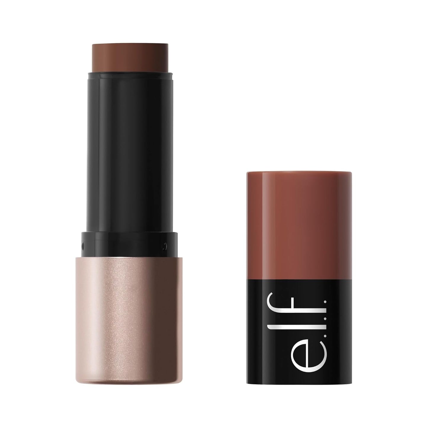 e.l.f. Soft Glam Cream Bronzer Stick - Buildable Satin Finish for Sculpted Glow | Deep Shade