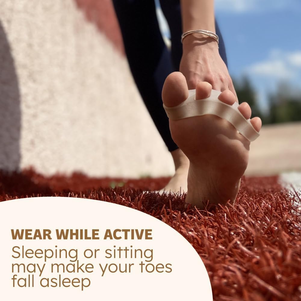Toe Spacers & Separators for Hammertoe Relief - Latex-Free Rubber | Two Pairs in Stylish Wooden Box