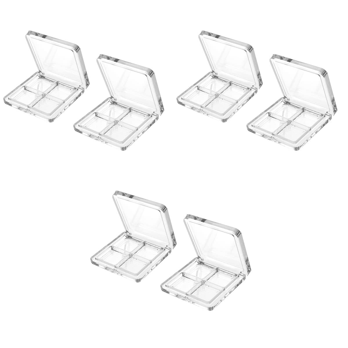 Empty Lipstick Palette - 4-Grid Refillable Depotting Case for Lipstick, Eyeshadow & Blush | Clear DIY Makeup Organizer for Women