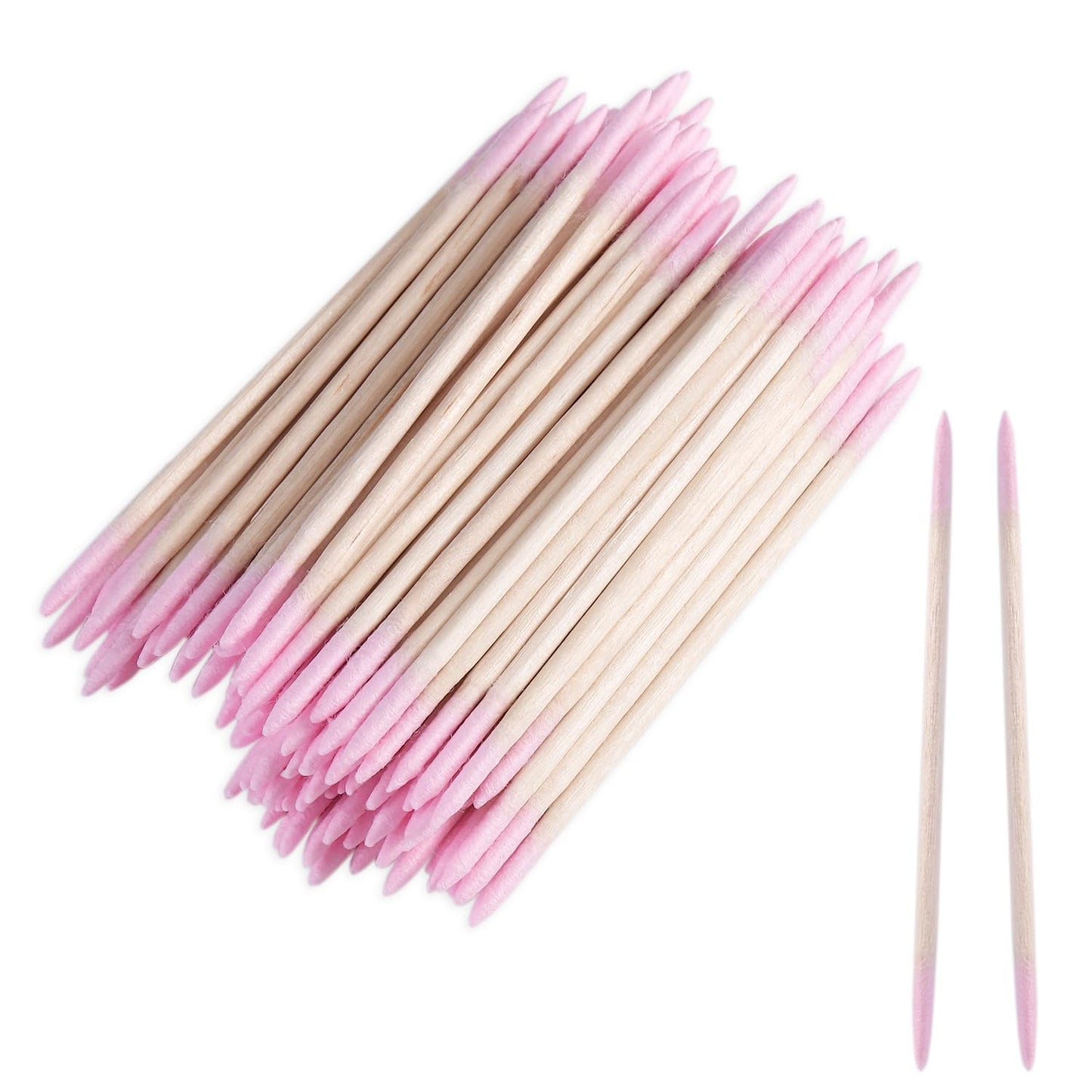 Pointed Tip Cotton Swabs - Double-Head Precision Microblading & Makeup Applicators | 200pcs White Wooden Sticks