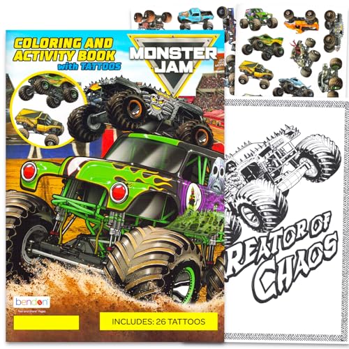Monster Jam Gravedigger Temporary Tattoos & Coloring Book Set
