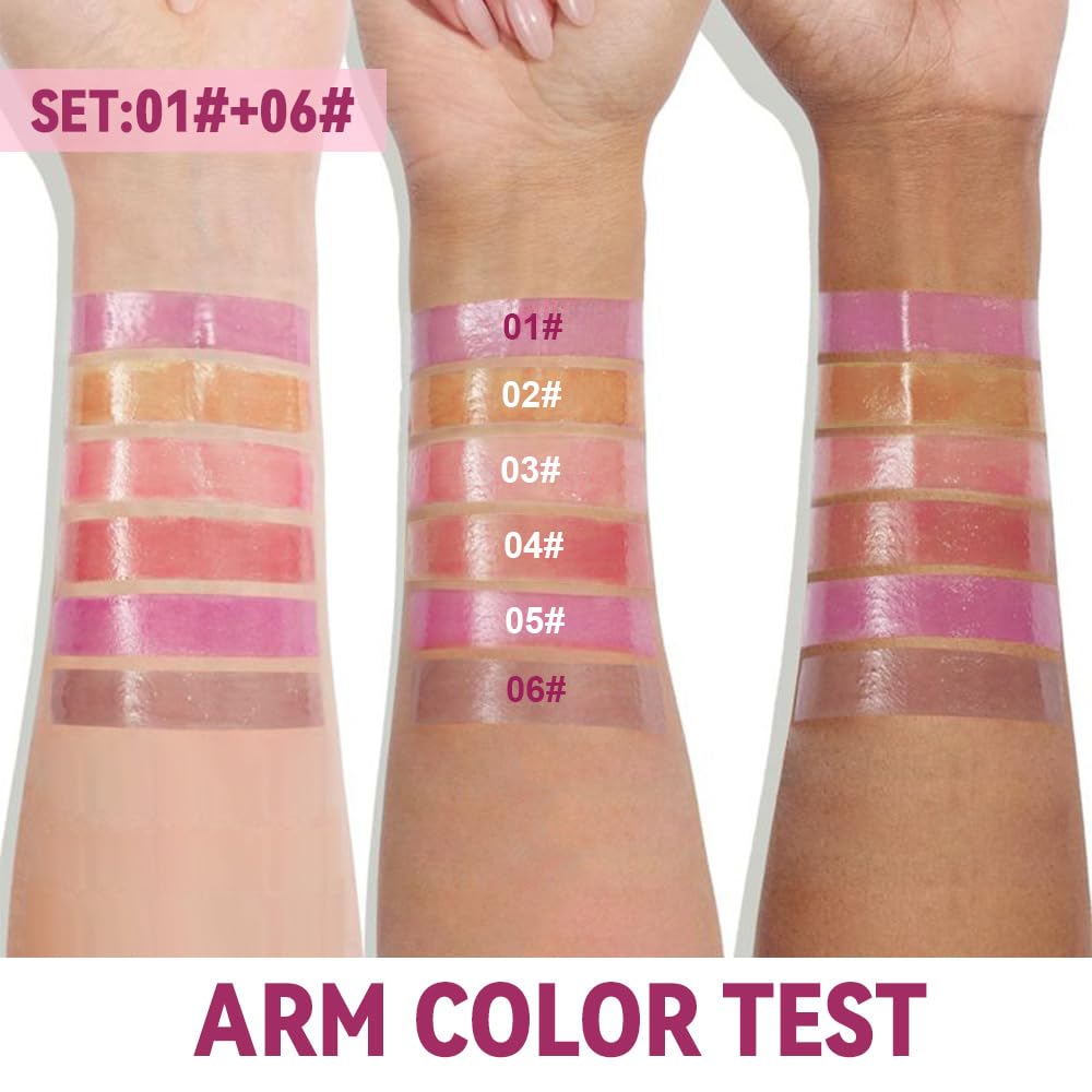 Summer Lip Butter Balm - Ultra-Hydrating Vegan Lip Gloss for Sheer-Tinted Shine | 2-Pack (01+06)