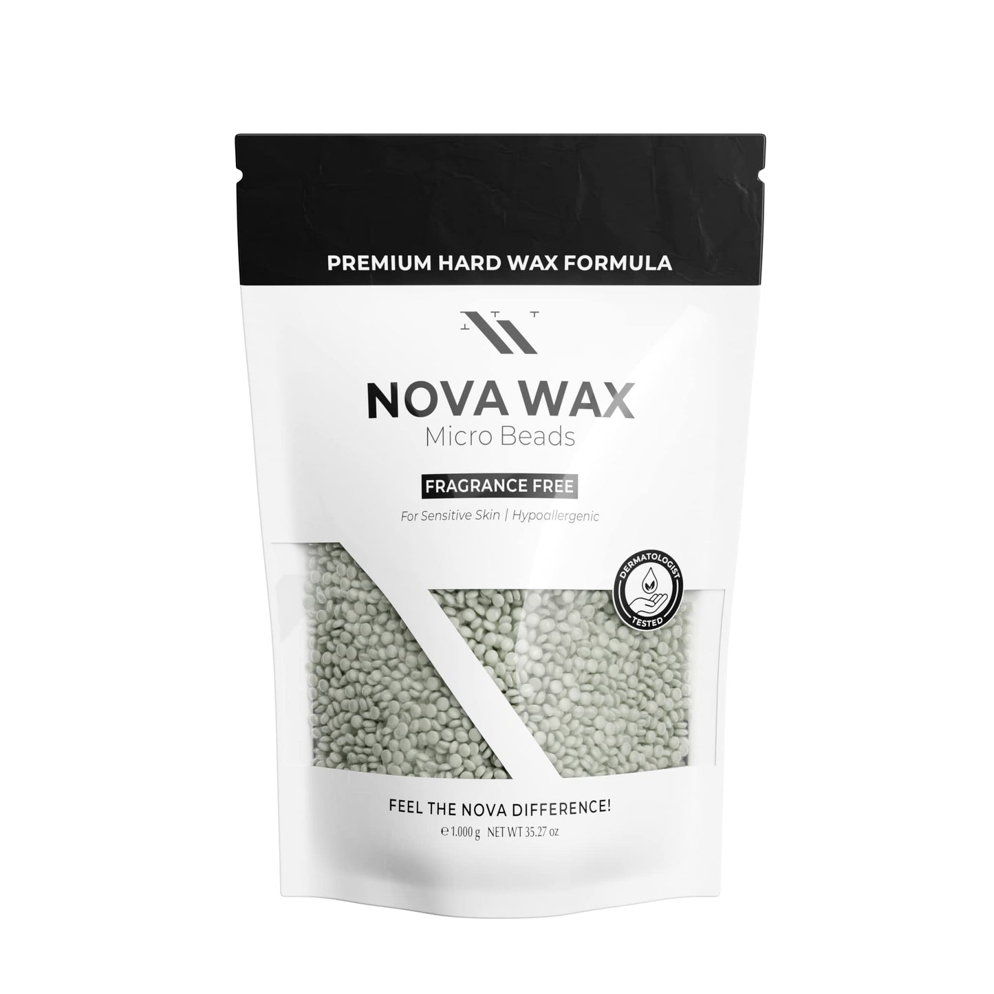 Nova Wax 1000g - Hard Wax Beads for Hair Removal, Unscented Wax Beans Refills for Wax Pot Warmer Professional, Creamy and Elastic formula ideal for Estheticians Waxing Supplies for Salon 2.2 lb Bag