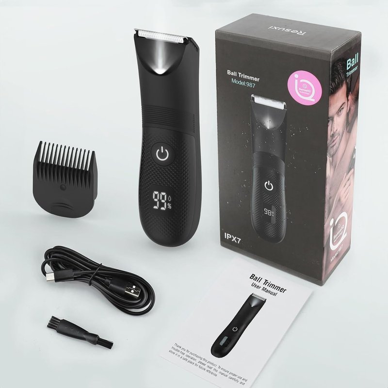 Manscape Body and Ball Trimmer for Men, Pubic Groin Hair Trimmer Ball Shaver Body Groomer Men, Wet/Dry Smooth Shaving, IPX7 Waterproof