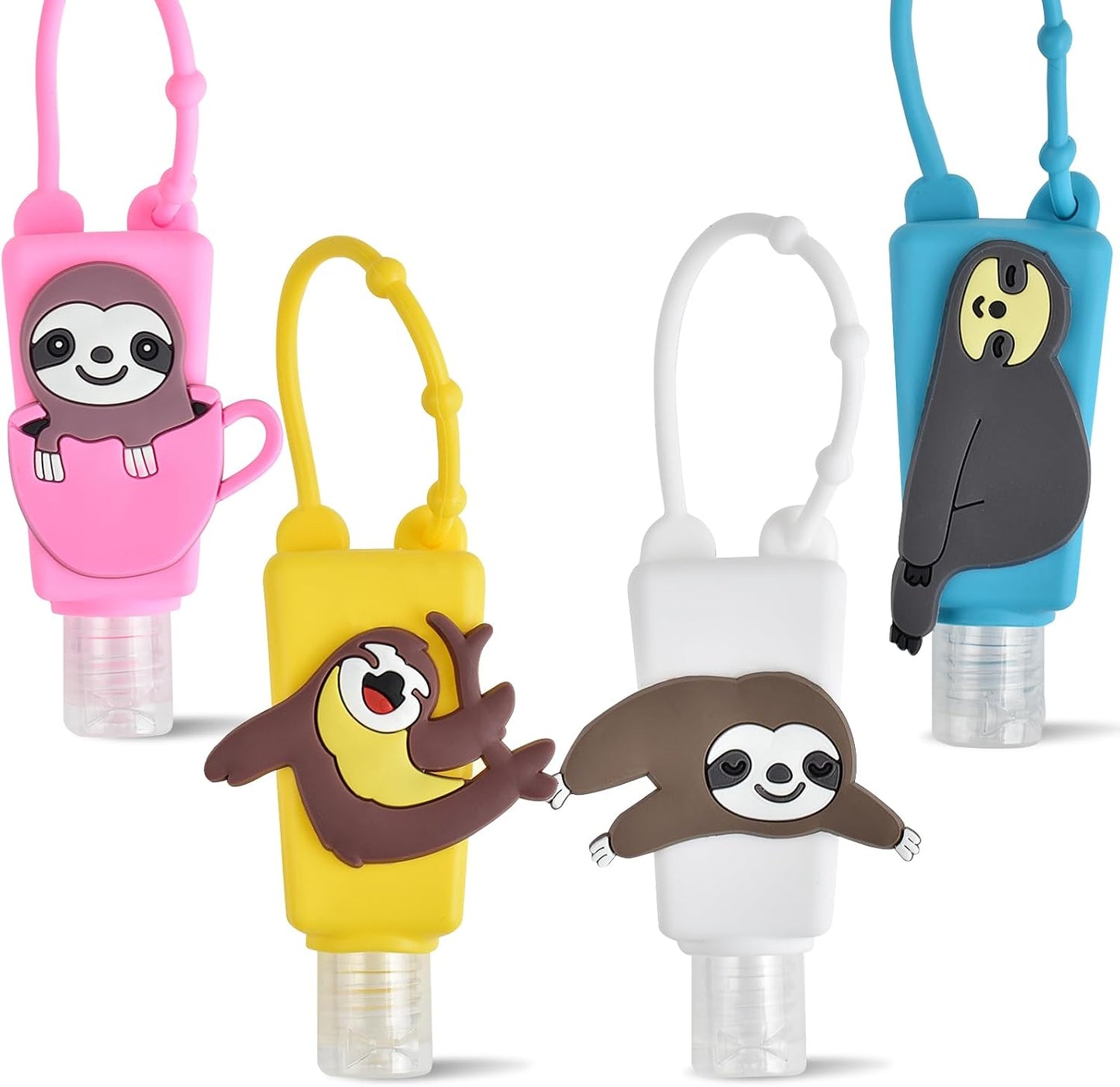 Refillable Travel Bottles - 4 Pack Silicone Clip-Flip Containers | Leak-Proof Hand Sanitizer & Liquid Soap Holders