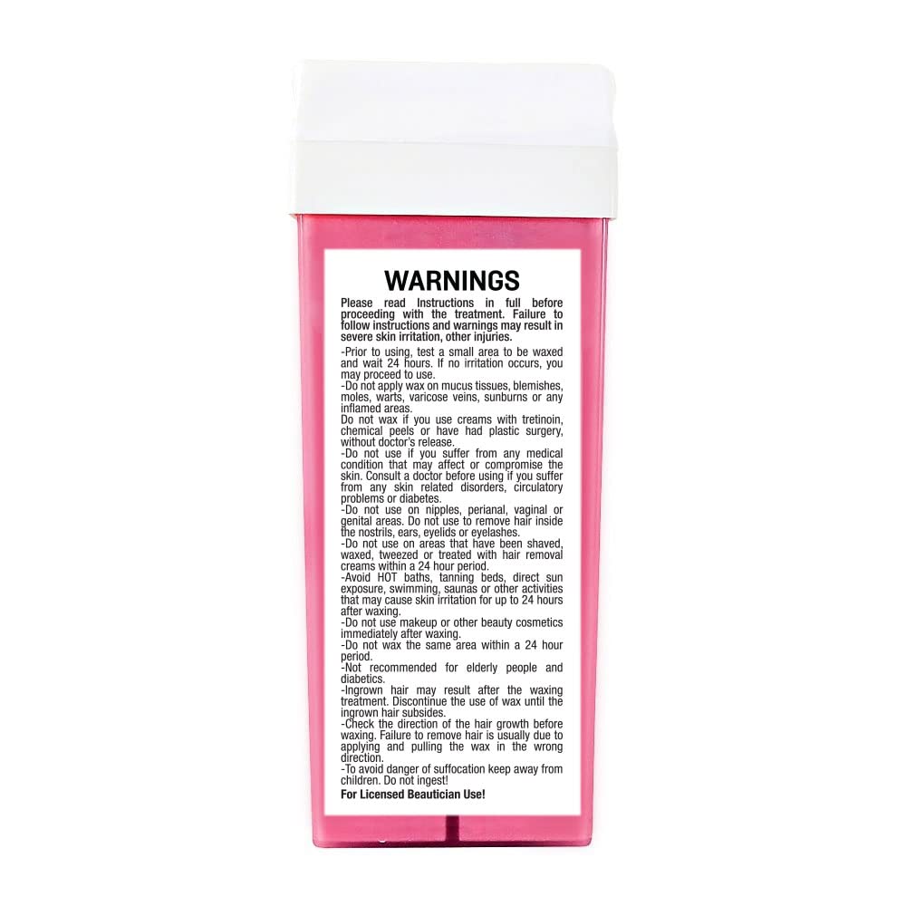 Waxness Soft Wax Cartridge Rose 3.38 oz (96 g) – Professional Strip Wax Roll-On for Face & Body – Made in Italy