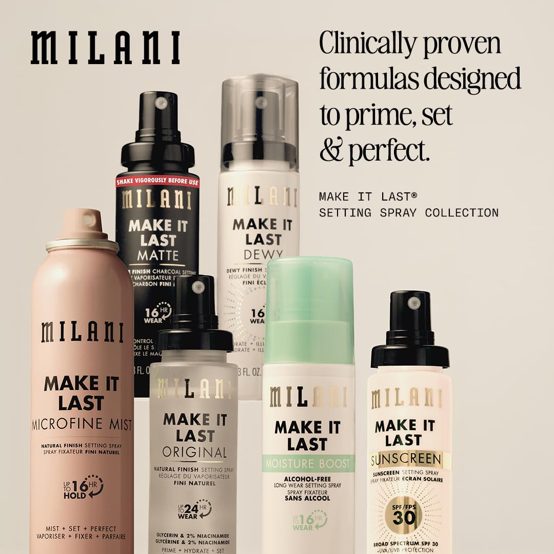 Milani Setting Spray + Primer, Make It Last Dewy - Dewy Finish Moisturizing Formula for Glow on the Go, Setting Spray for Makeup and Face Primer, Prime + Set + Hydrate, 2.03 Fl. Oz