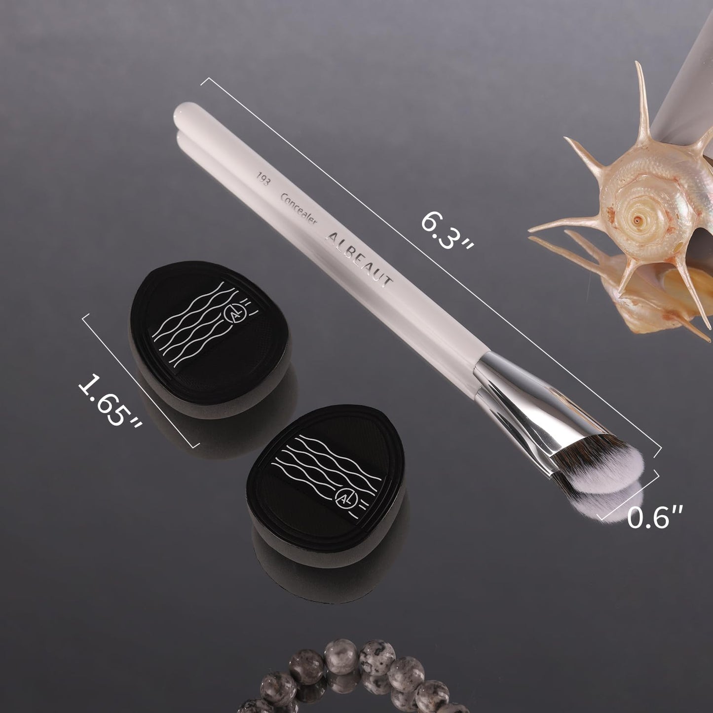 Albeaut Concealer Brush Set Under Eye Concealer Brush with 2PCS Precise Air Cushion Puff Multi-use for Powder Liquid Concealer/Blush/Highlighter Mini & Portable
