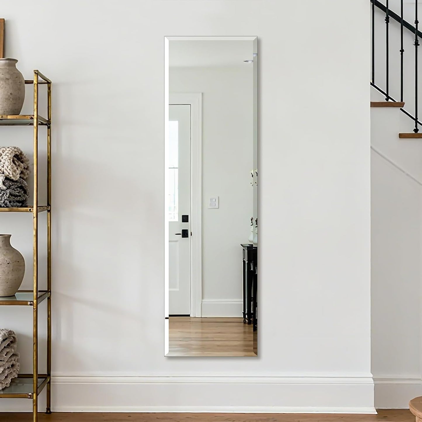 Frameless Bathroom Mirror - Rectangle Beveled Edge, Shatterproof Tempered Glass | 24" x 16" for Versatile Hanging