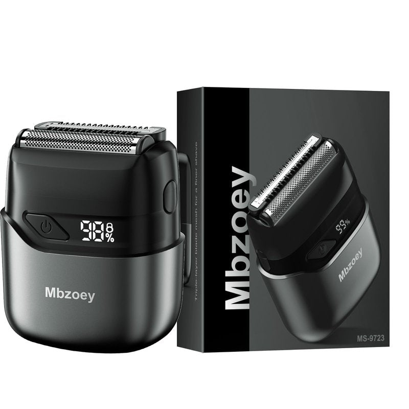 Mbzoey Shavers for Men: Titanium Blades & Floating Head for Close Shaves, Midnight Black
