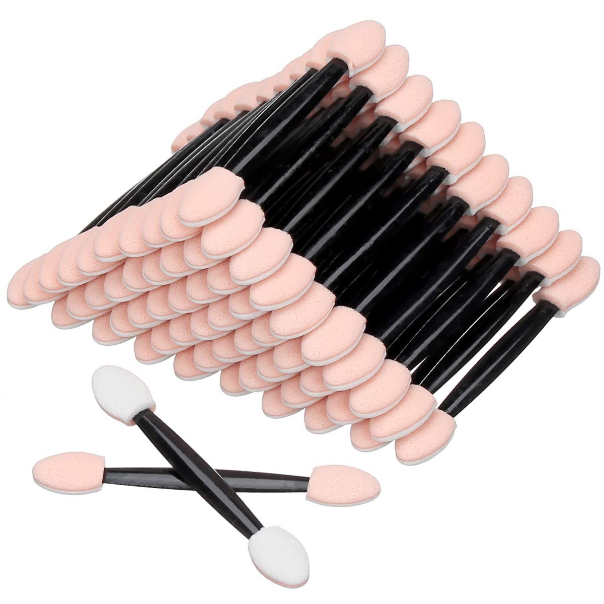 200PCS Disposable Dual-Sided Eye Shadow Sponge Applicators - Multicolor Makeup Brushes