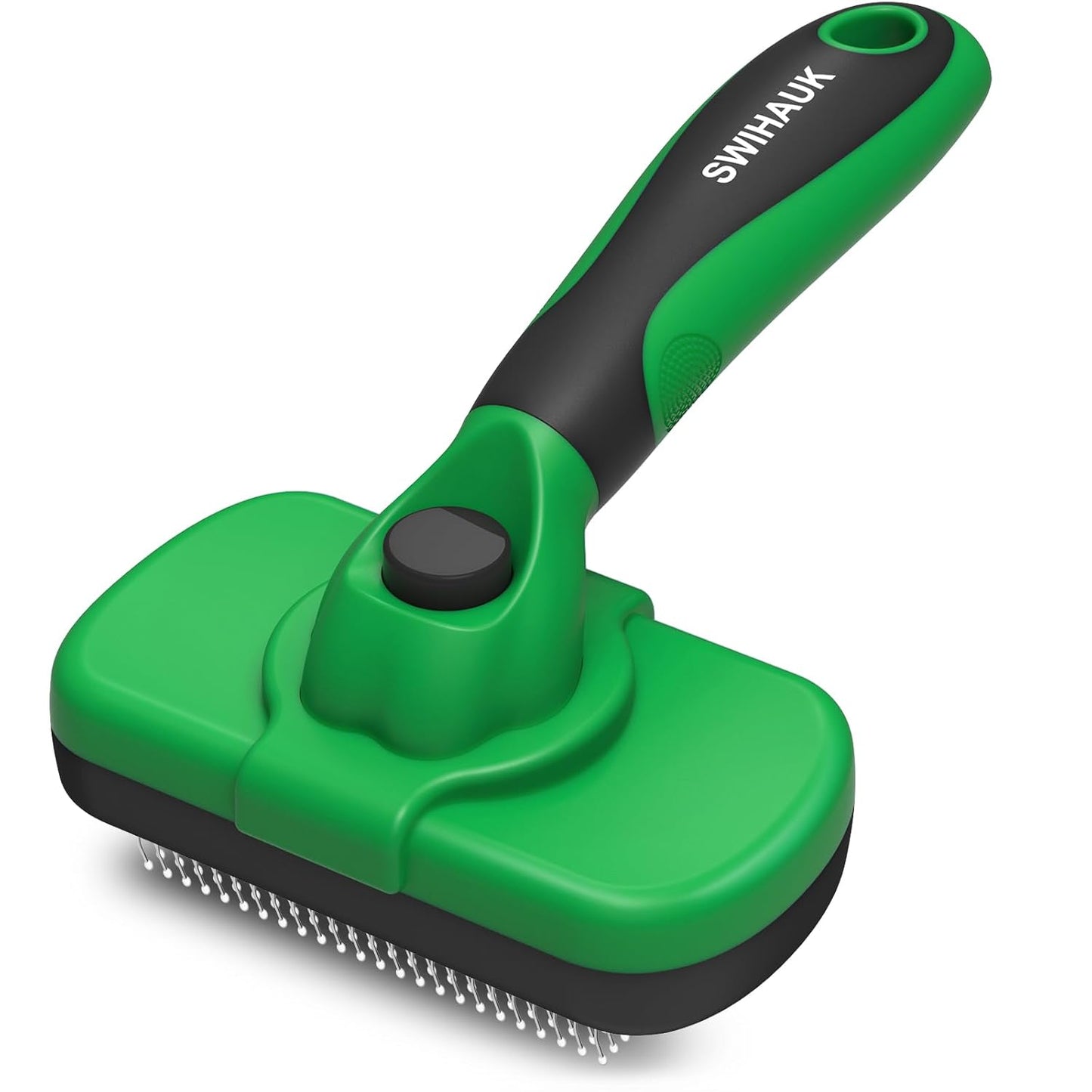 Self-Cleaning Slicker Brush for Dogs & Cats - Skin-Friendly Deshedding Grooming Tool | Black