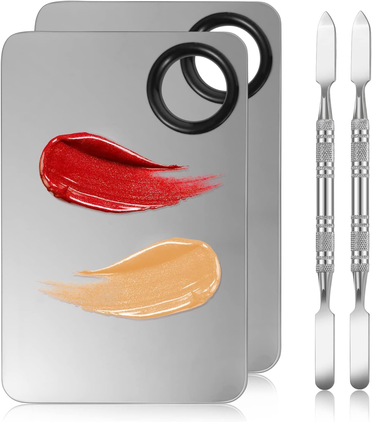 Makeup Mixing Palette Set - Stainless Steel Foundation & Eye Shadow Mixer with Spatula | 2-in-1 Design