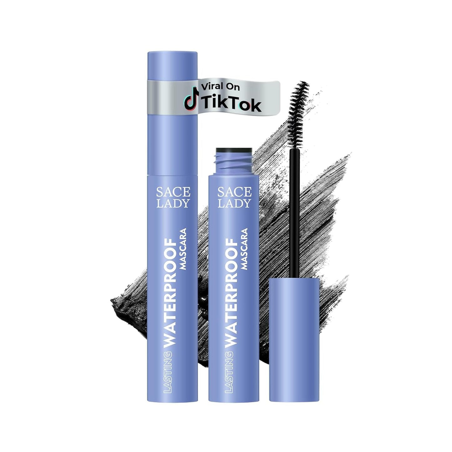 SACE LADY Black Mascara - Extra Volume & Lengthening Formula | Smudge-Proof, Clump-Free Eye Makeup