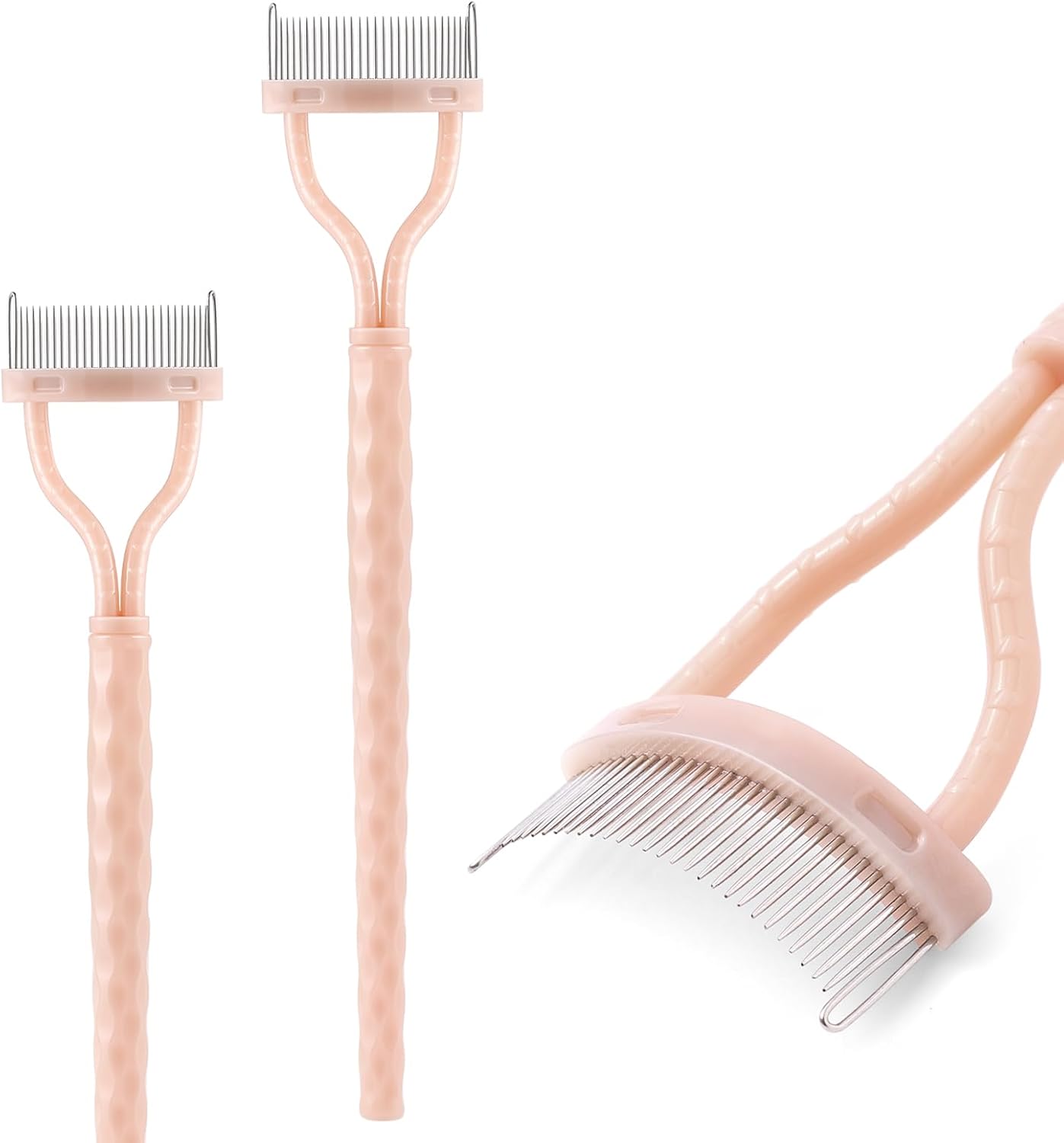 Eyelash Comb Separator - Arc Designed Eyelash Definer Applicator with Cover | 2 Pcs Black