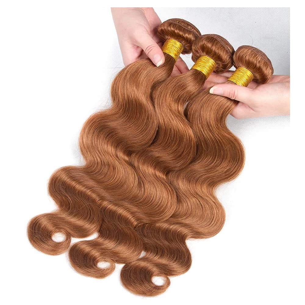 28 30 32 Inch Brown Bundles Color #30 Body Wave Bundle Human Hair Unprocessed Remy Hair 3 Bundles/150g Light Brown Body Wave Bundle Hair Extensions