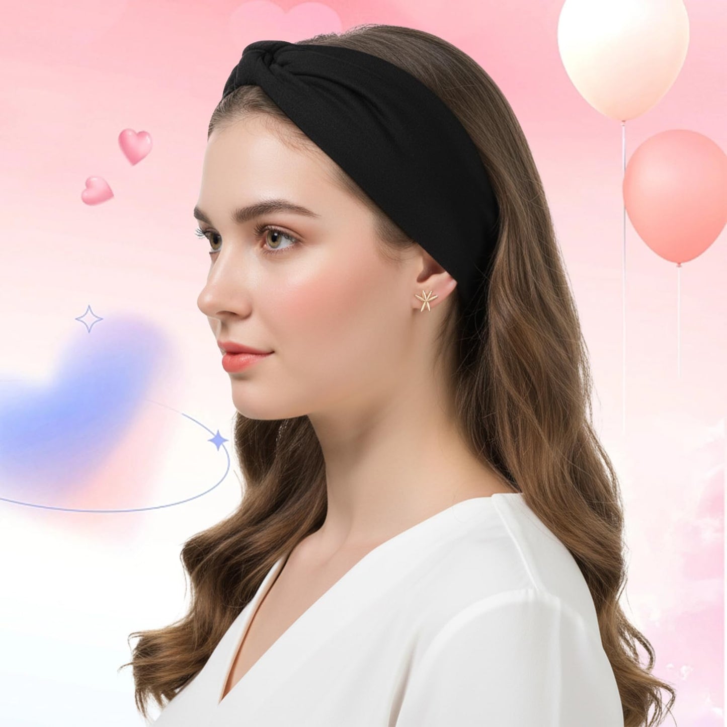 Molain 4 Packs Black Headbands for Women, Stretchy Anti-Slip Head Bands Multi-Style Headbands Soft Womens Headscarf for Yoga Workout Sports & Daily Fashion Hair Accessories