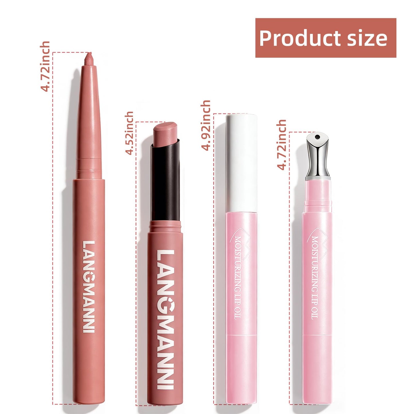 U-Shinein Lip Kit With Matte Lip Liner, Lipstick and Metal Tip Lip Gloss Combo, Peptide Lip Treatment Long Lasting, Highly Pigmented & Smudge Proof Makeup Hydrating Formula with Natural 3 Count Purple