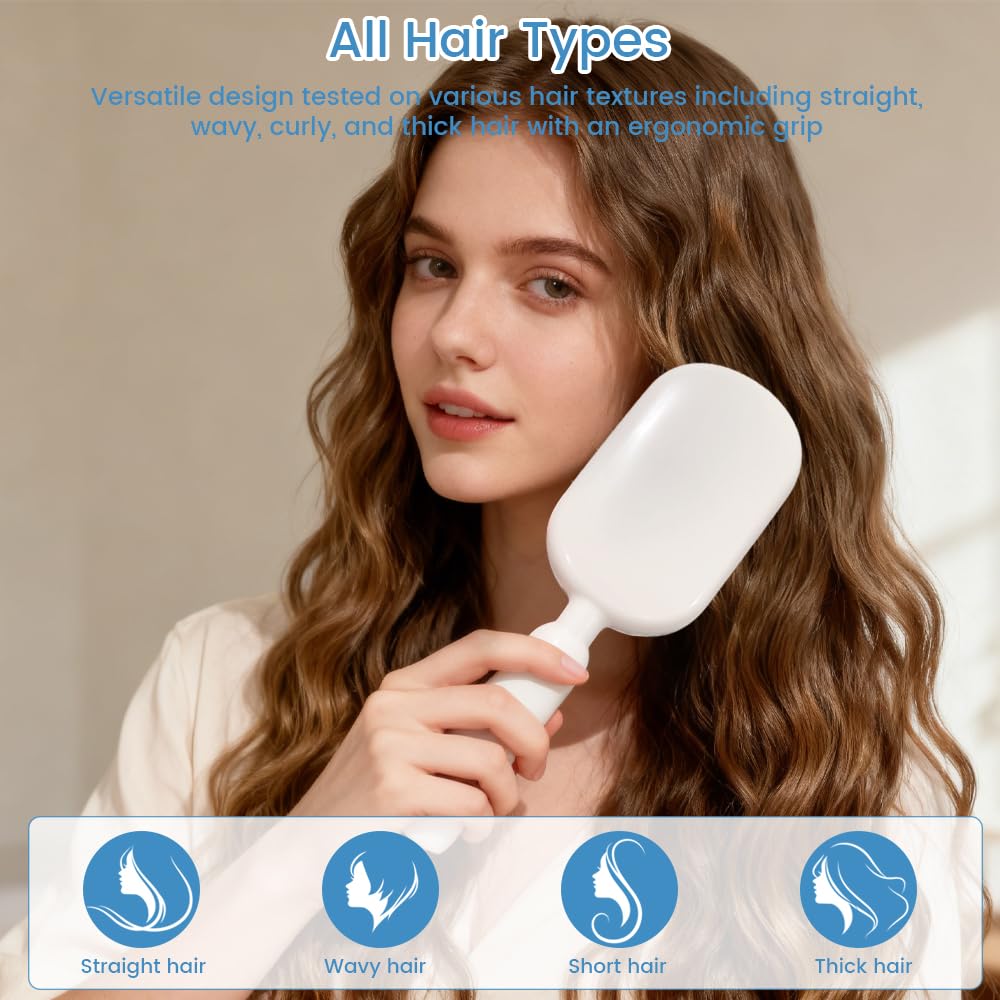 Self Cleaning Hair Brush, Retractable Hair Brush with Easy Clean Retractable Bristles and One-Pull Anti-Static Design, Massage Comb for Long Hair for Daily Styling and Scalp Relaxation