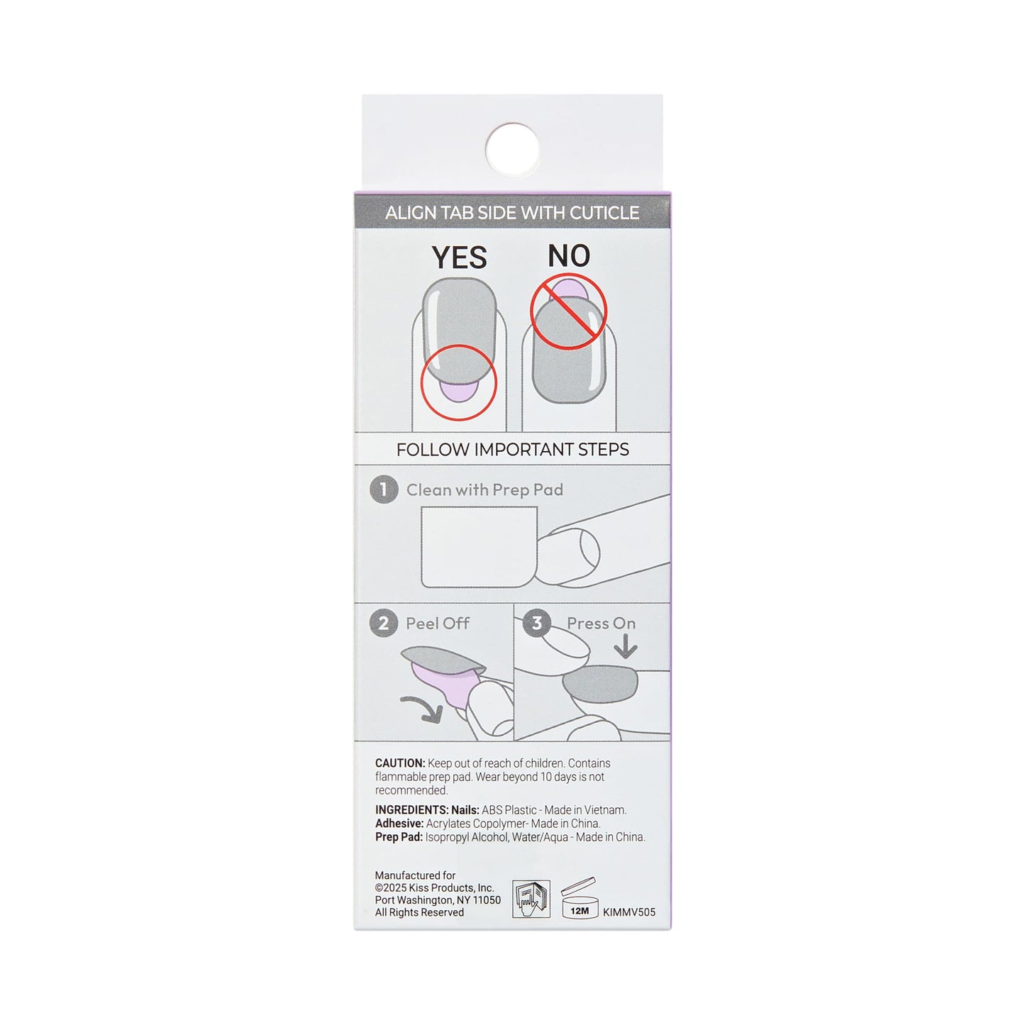 Kiss Impress No Glue Mani Press On Nails, Design, 'Coast', Red, Medium Size, Almond Shape, Includes 30 Nails, Prep Pad, 1 Manicure Stick, 1 Mini File