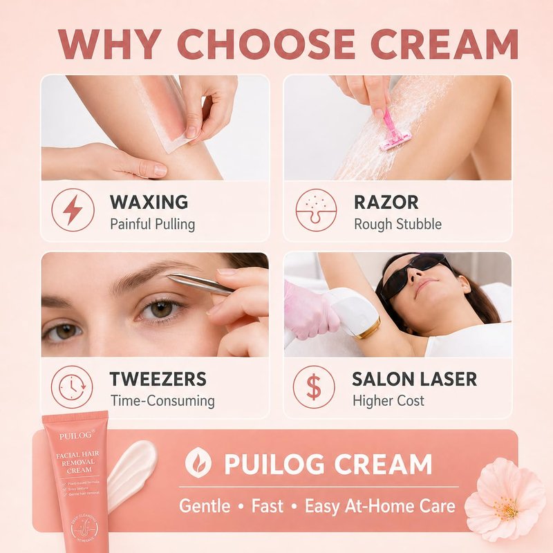 Facial Hair Removal Cream for Women - 5 Min Painless Depilatory Solution for Face & Chin | 1.69 fl. oz
