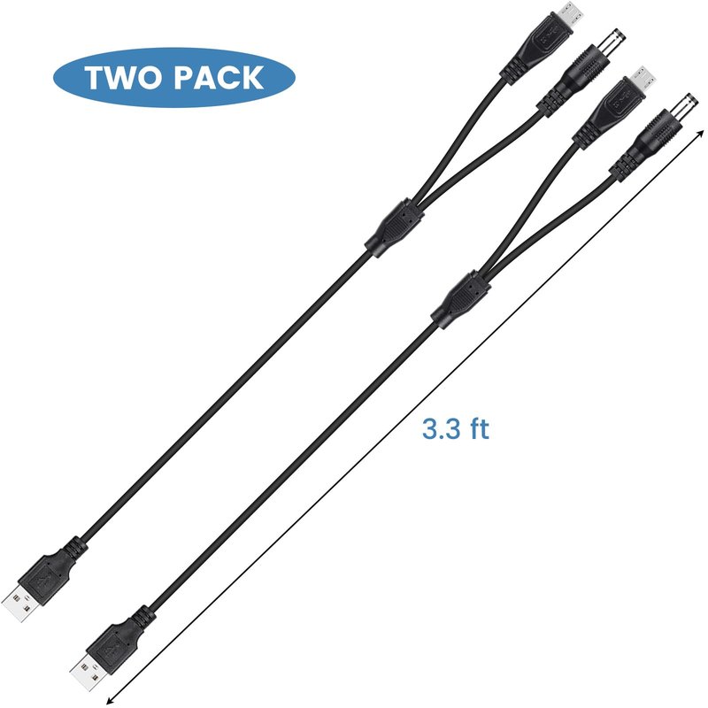 2-Pack Charger Cord for Bousnic Dog Shock Collar RS2A and RS2B, 2-in-1 Training Collar USB Charging Cable