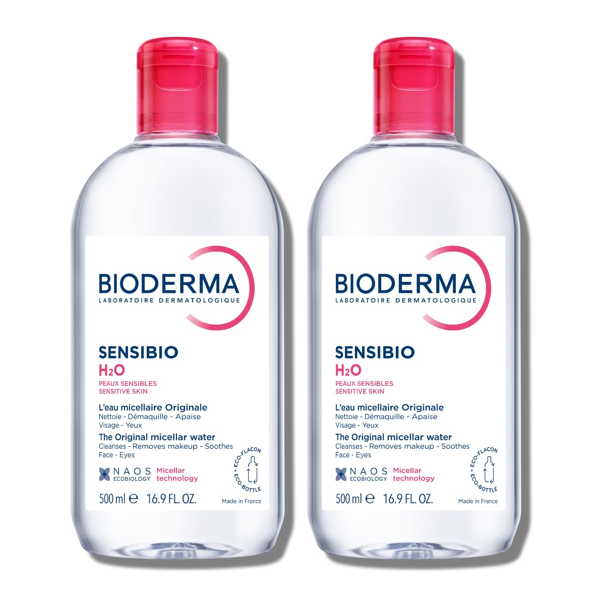 Bioderma Sensibio H2O Micellar Water - Gentle Makeup Remover & Face Cleanser for Sensitive Skin | 16.7 Fl Oz