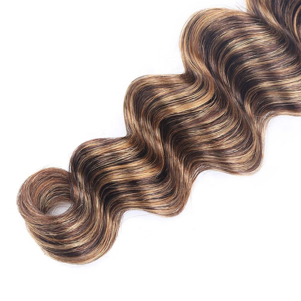 28 30 32 Inch P4/27 Highlight Blonde Bundles Human Hair Deep Wave 3 Bundles Brazilian Remy Hair 50 Grams/Bundle 10A Grade Unprocessed Virgin Hairs Blonde Deep Wave Bundle Weaves Extensions