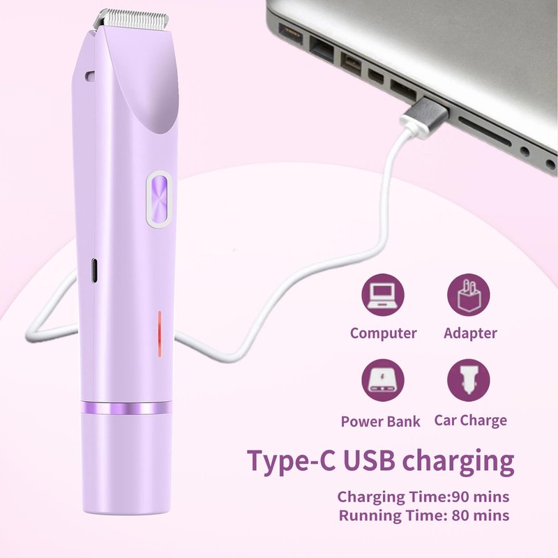 XYOUWEI 2 in 1 Bikini Trimmer for Women, Rechargeable Electric Razors for Women, Wet/Dry Use Lady Electric Shaver for Bikini Face Lip Underarm Legs Pubic Hair