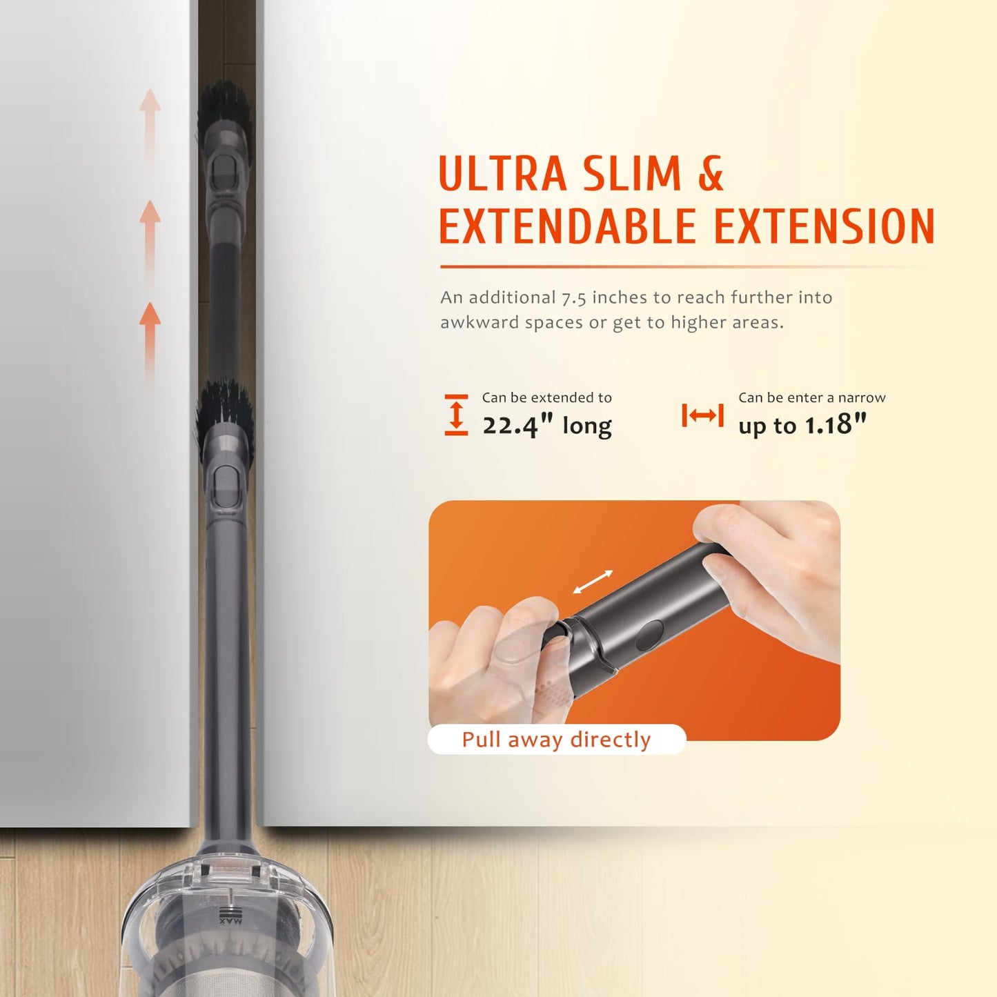 Flexible Crevice Tool Vacuum Attachments Compatible with Dyson V7 V8 V10 V11 V12 V15 Gen5 G5 Vacuum Cleaner 971433-01, Extendable Quick Release Slim Nozzle Brush for Hard-to-Reach Gaps