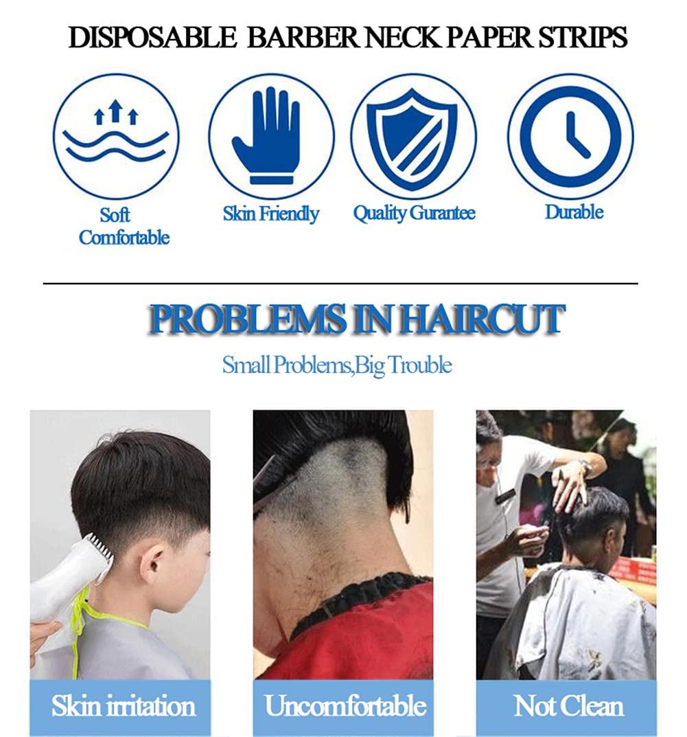 100 Pcs/Roll Barber Neck Paper Professional Disposable Black Waterproof Stretchy Band Neck Strip for Salon Haircut Styling