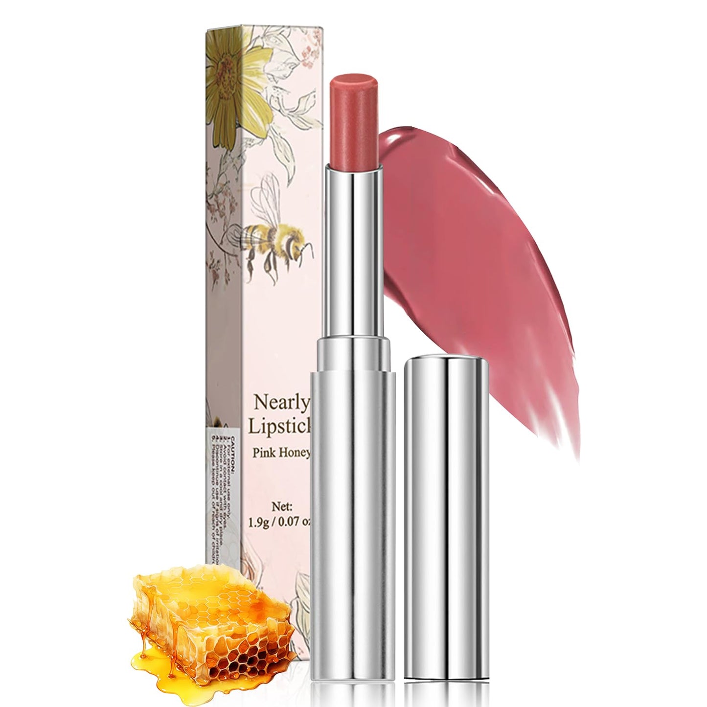 Pink Honey Lipstick | Moisturizing Lip Color & Nourishing Balm for All Skin Tones - Long-Lasting, Non-Sticky (2 Pcs)