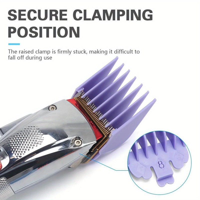 10pcs Premium Color Guards Set Compatible with Most Wahl Clippers With Clipper Guard Holder Tray Organizer For Barbers-1/16" to 1"