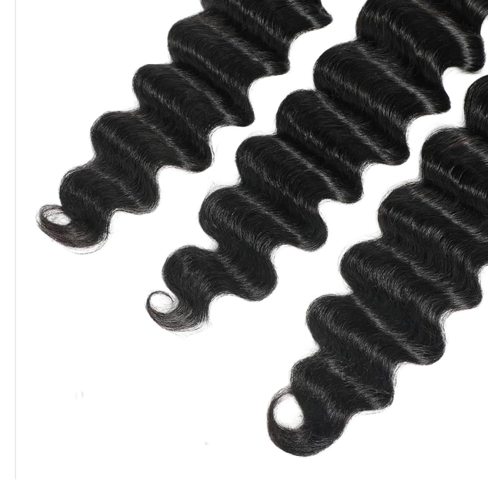 Loose Deep Wave Bundles Human Hair Black Bundles Human Hair 310g 24 26 28 Inch 3 Bundles Mixed Length Brazilian Virgin 1b Color Bundle Hair Extensions