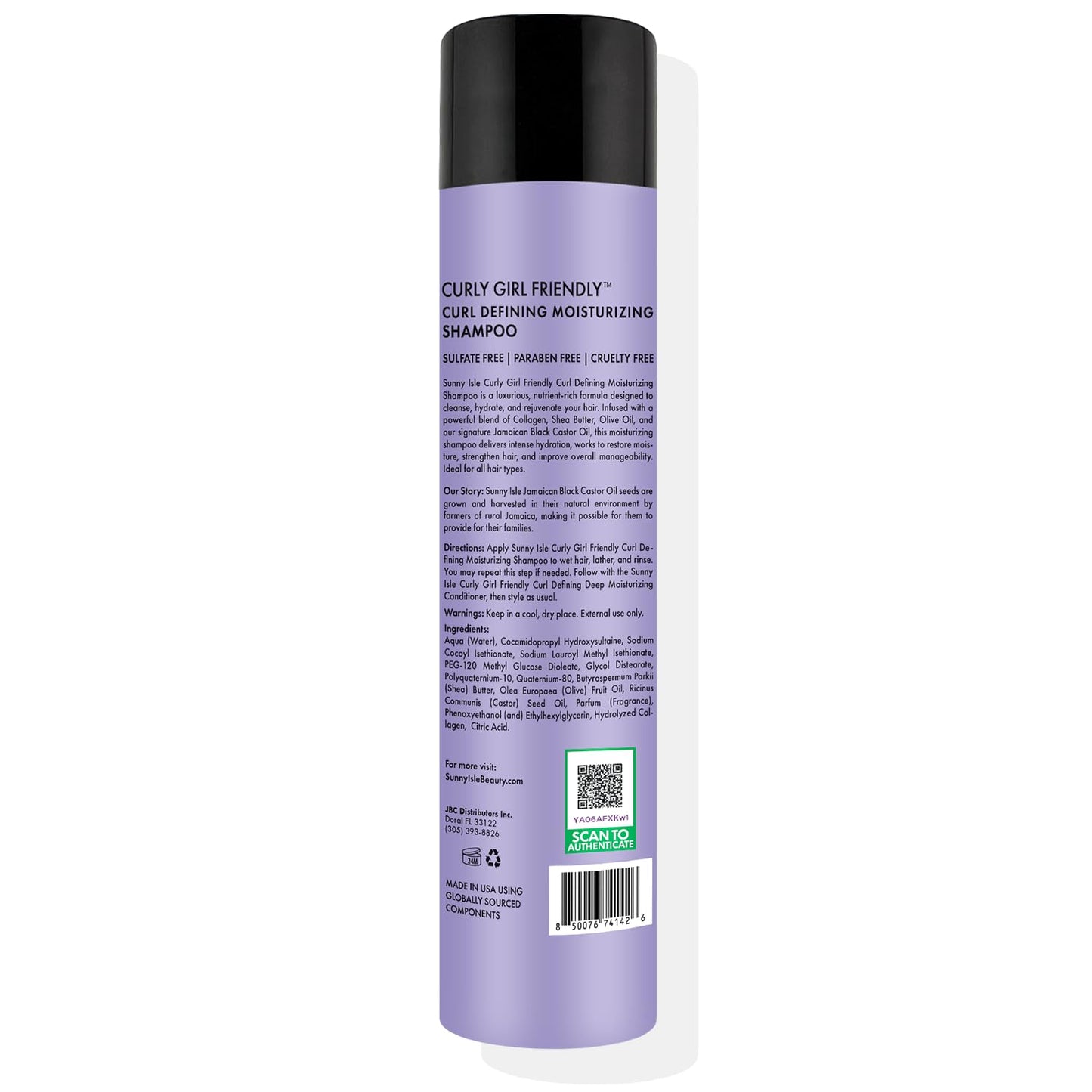 Sunny Isle Curl Defining Shampoo - Moisturizing & Hydrating for Curly, Wavy, Coily Hair | 10.1oz