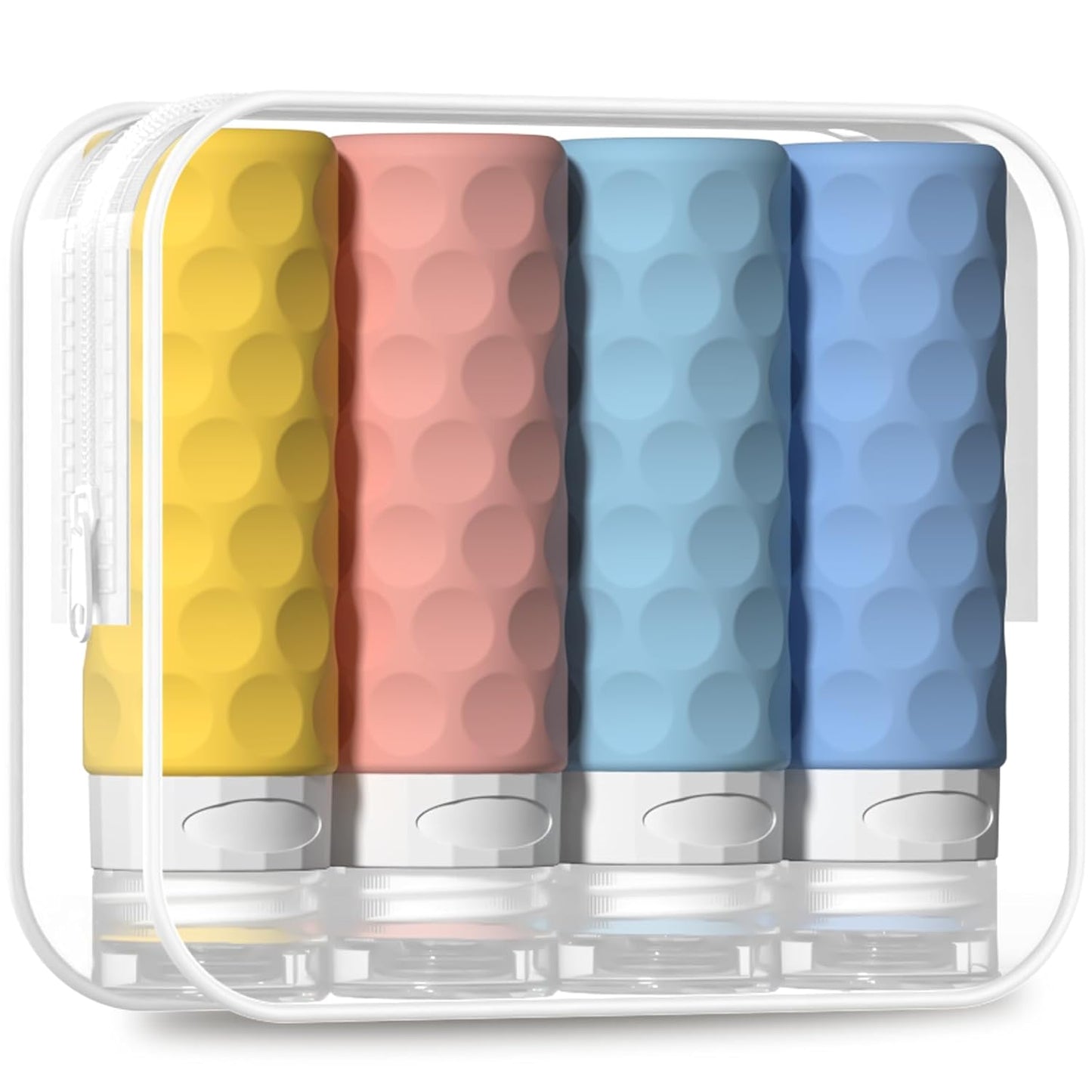 Travel Bottles for Toiletries - 4PCS TSA Approved 3oz Silicone Containers | BPA Free, Leak Proof, Refillable
