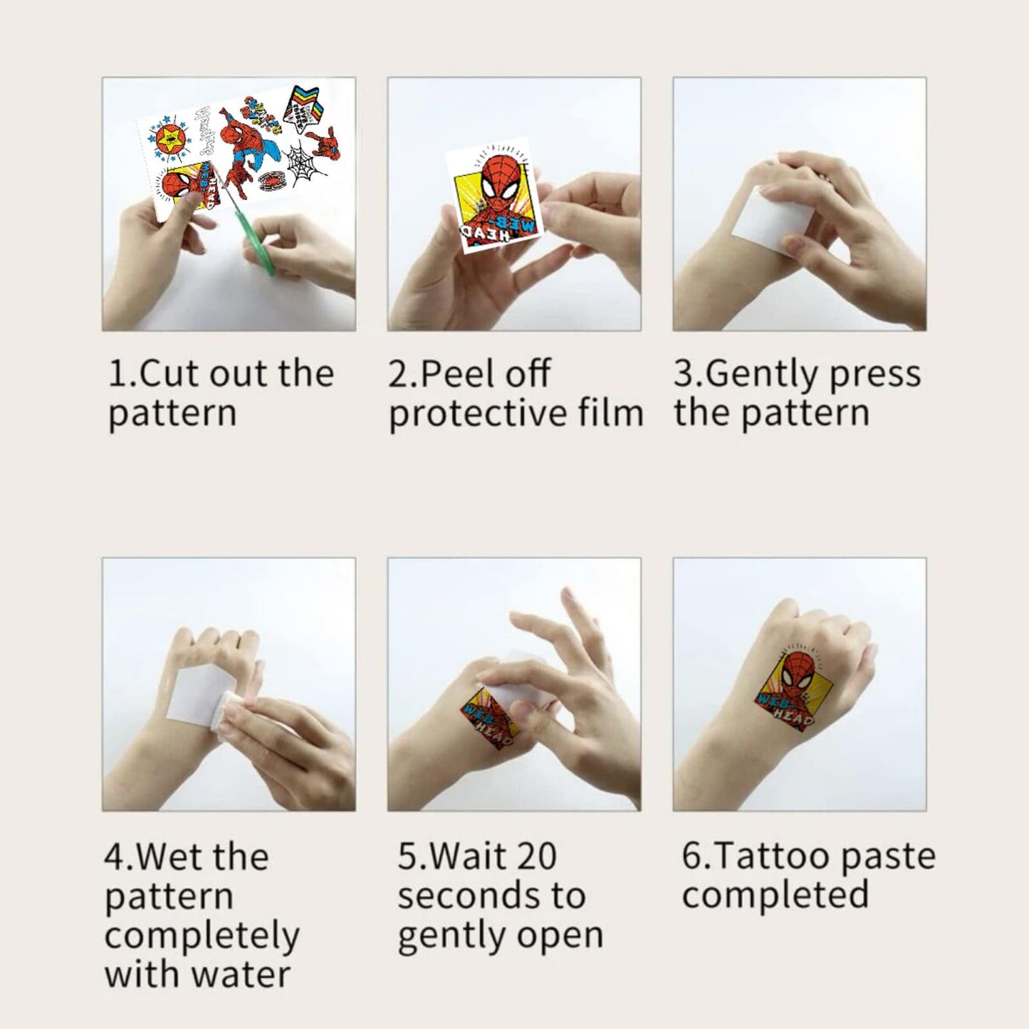10 Sheets Spider Temporary Tattoos, Removable Cute Cartoon Spider Stickers, Spider Themed Birthday Party Favors & Decor Supplies