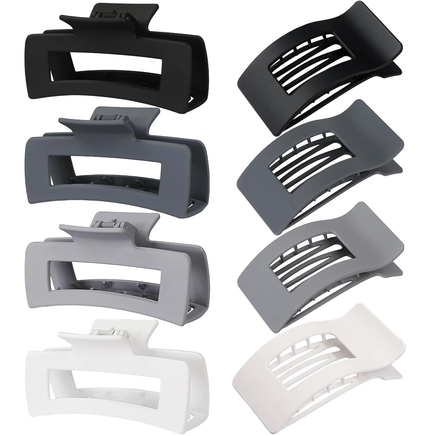 Hair Clips for Women - 8 Pack Large Matte No-Slip French Claw Clips | Ideal for Thick & Curly Hair (Brown)